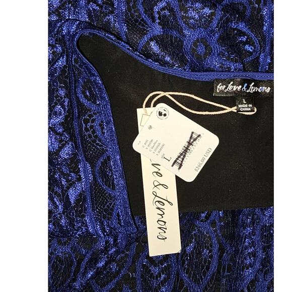 NWT Free People For Love & Lemons Lyla Cocktail Dress $246  LARGE  Blue - Picture 8 of 11